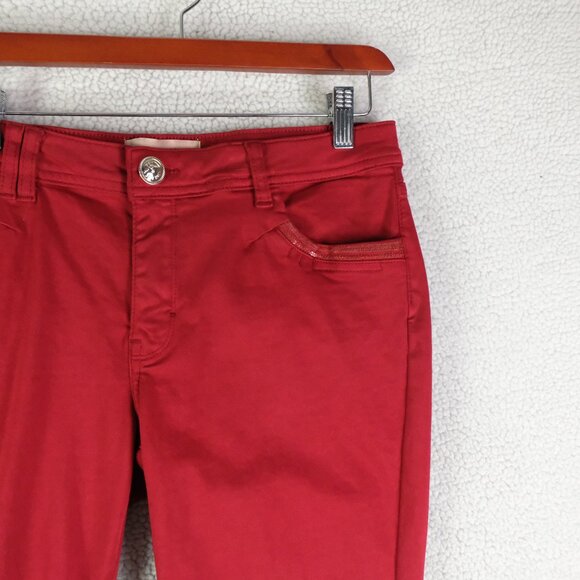 Mos Mosh Jeans Womens 29 Red Summer Jewel Gd Pant Tapered Lightweight - Picture 2 of 12